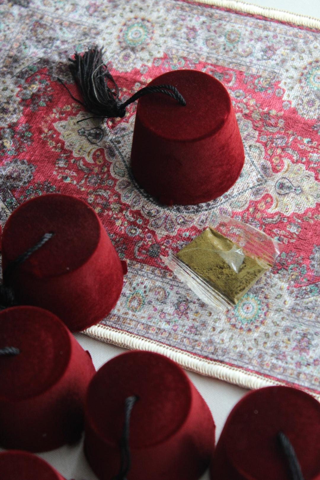 Tugram - Mini Fez avec Henna-Cadeau dEvenement Traditionnel